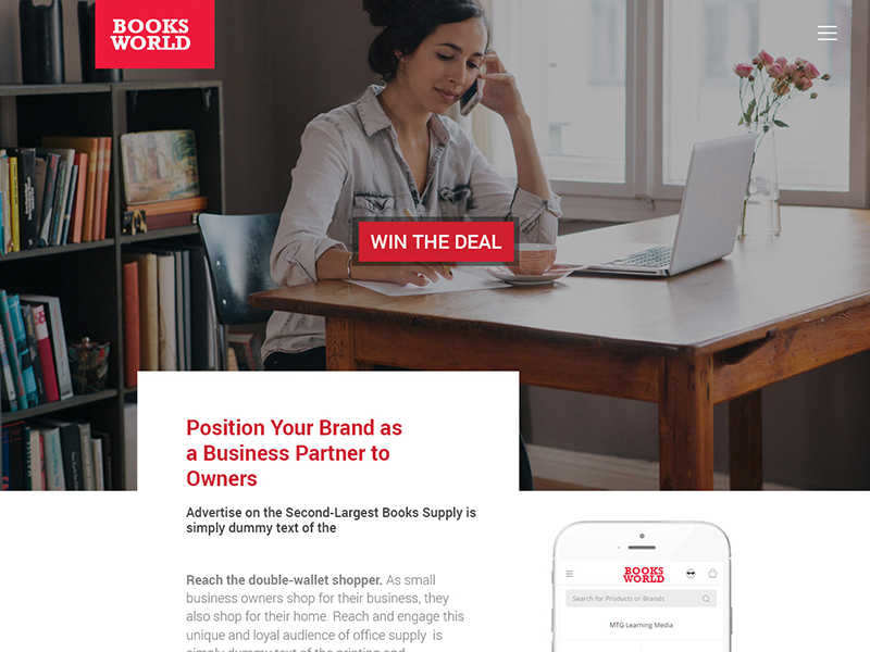 Books World – Landing Page: UI/UX